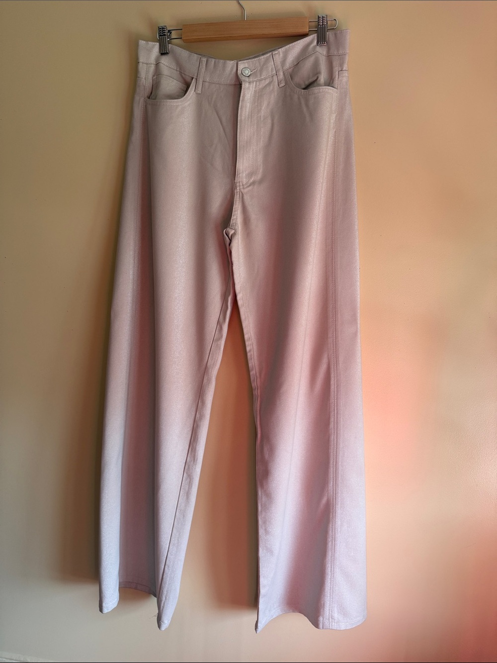 Zara Wide-Leg Jeans in Light Beige